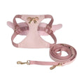 Dog Harness and Leash Set with Angel Wings & Bow Decor Lightweight pet vest harness Soft walking harness for small medium dogs