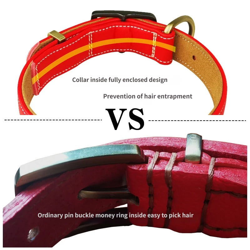 Soft Microfiber Leather Dog Collar Fully Enclosed Design to Prevent Fur Snagging Adjustable heavy duty no pull Pet Collar