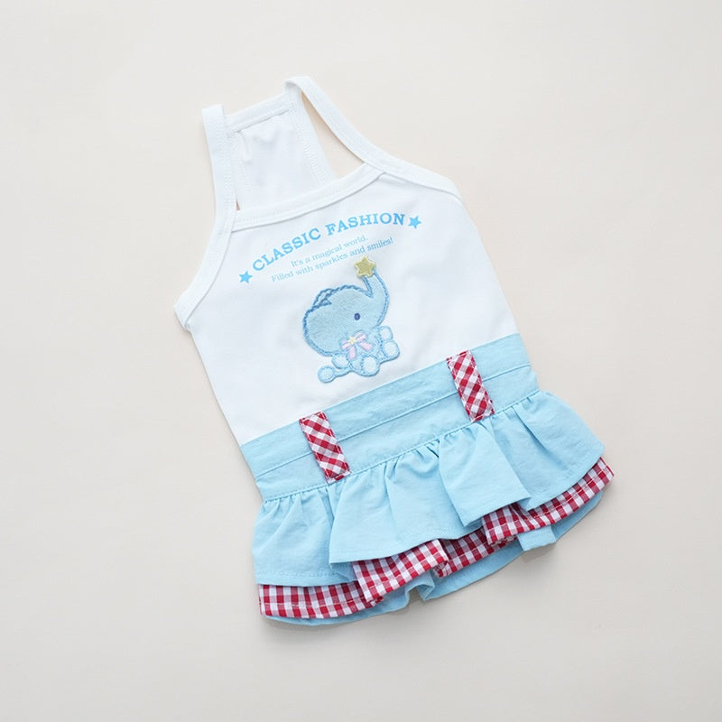 Dog cotton Princess Skirt Clothes Breathable Sleeveless Puppy Suspender dress Layered Ruffle Tutu Dress for Chihuahua Maltese