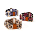 5cm wide Ethnic Floral Woven Martingale Dog Collar Adjustable Anti-Pull soft Training Collar for Greyhound Whippet