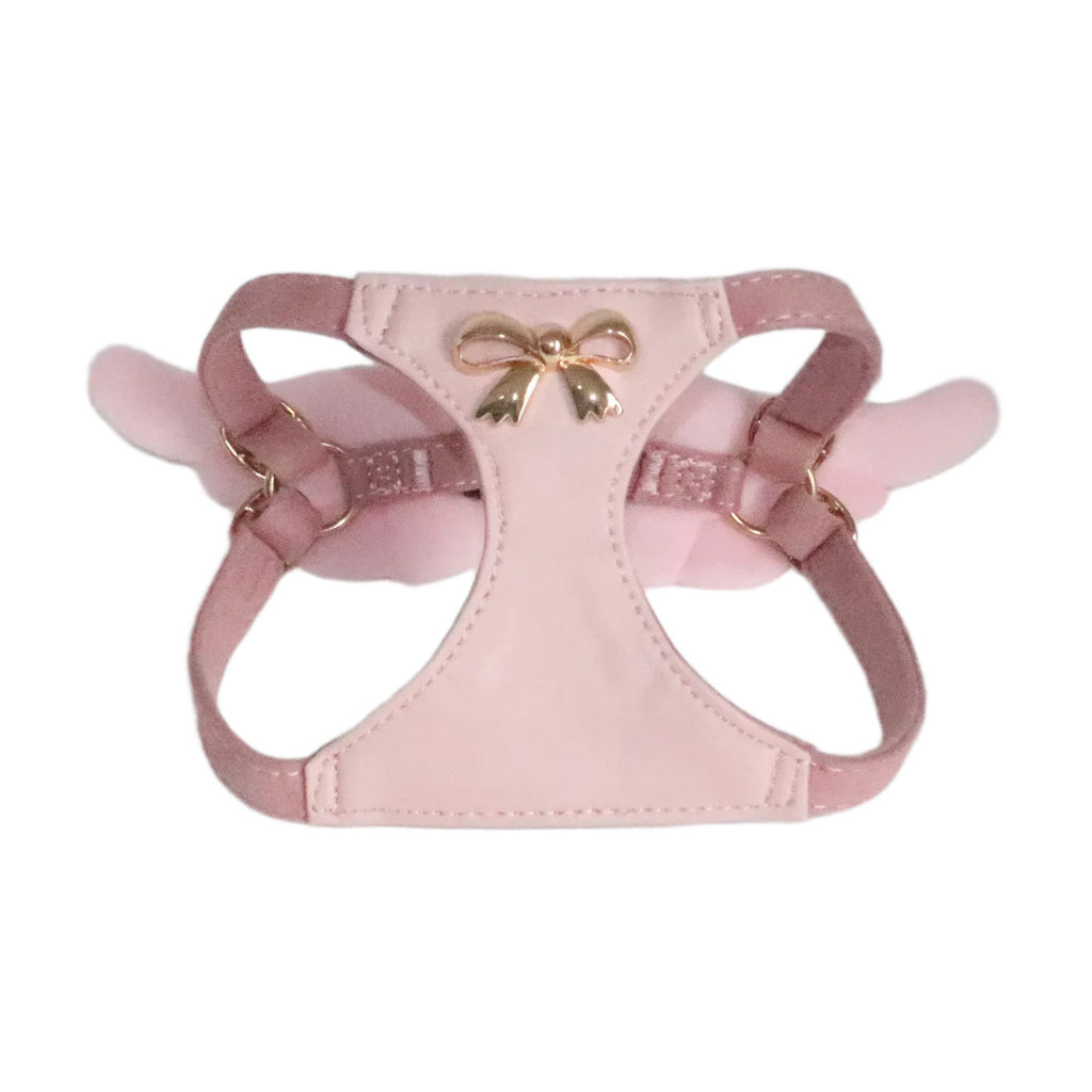 Dog Harness and Leash Set with Angel Wings & Bow Decor Lightweight pet vest harness Soft walking harness for small medium dogs