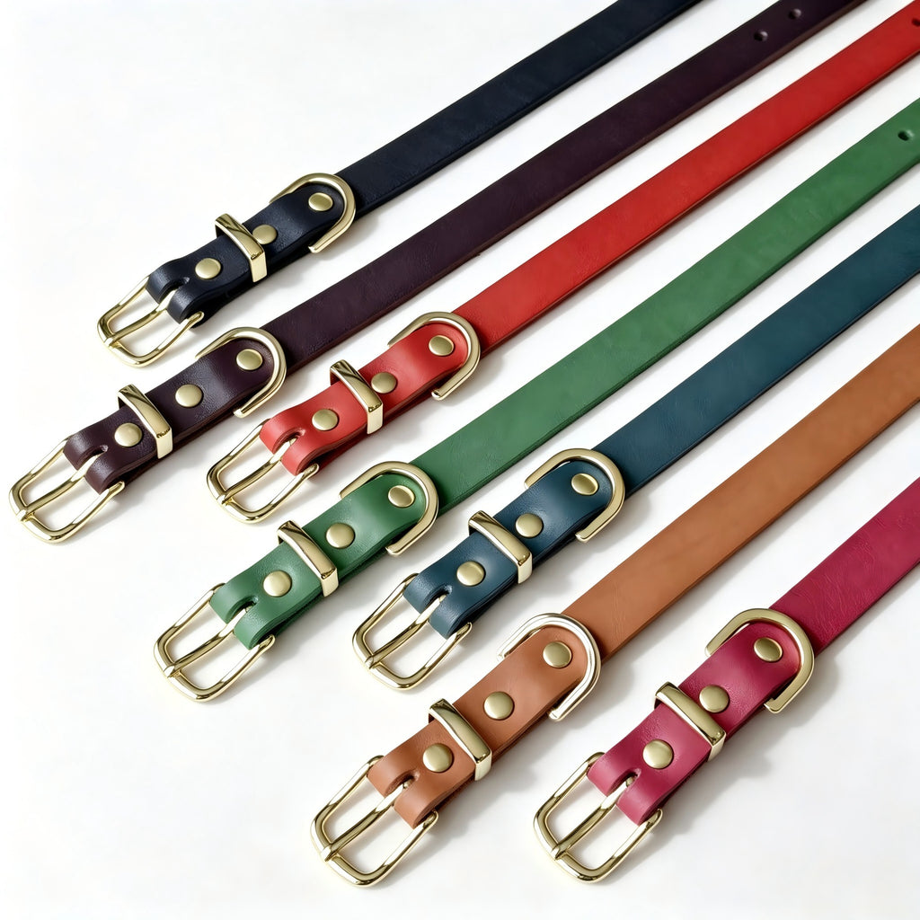 Genuine classic Leather Dog Collar Adjustable Heavy Duty Pet walking Collar Soft Dog Collars for Small Medium Large dogs