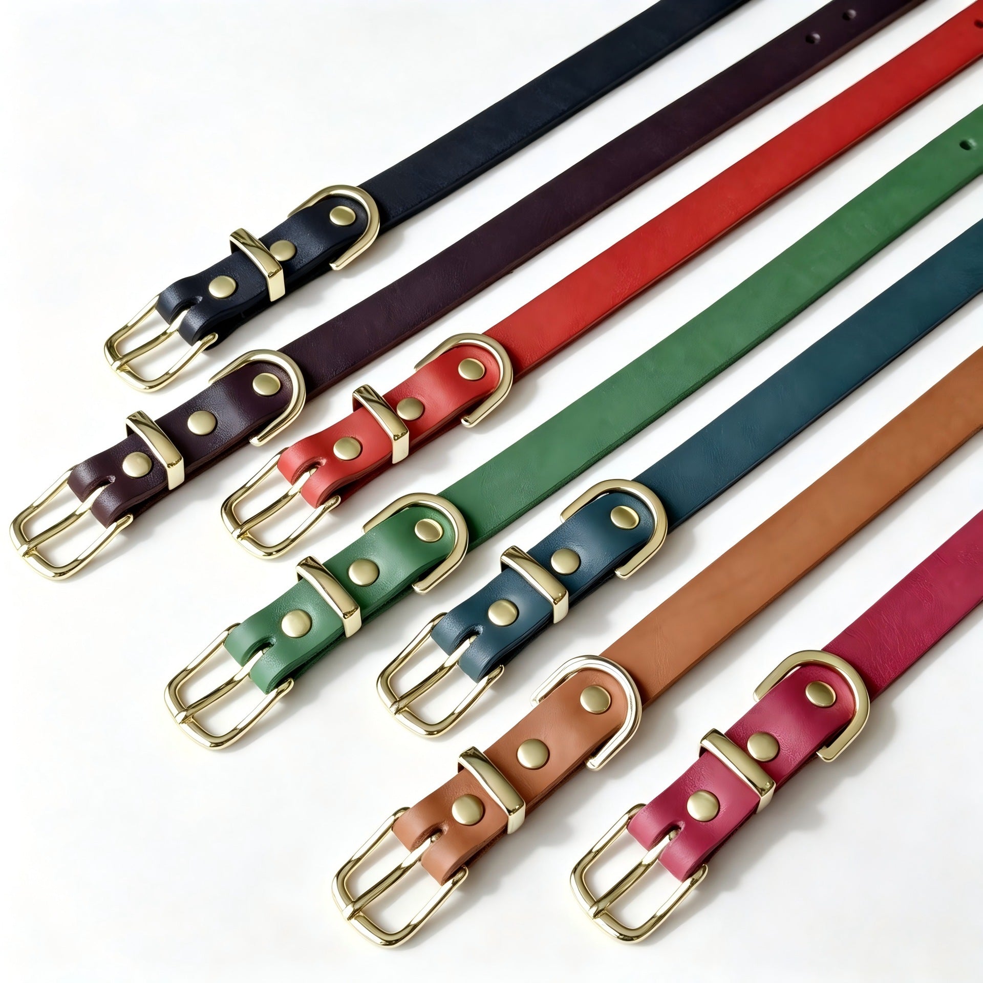 Genuine classic Leather Dog Collar Adjustable Heavy Duty Pet walking Collar Soft Dog Collars for Small Medium Large dogs