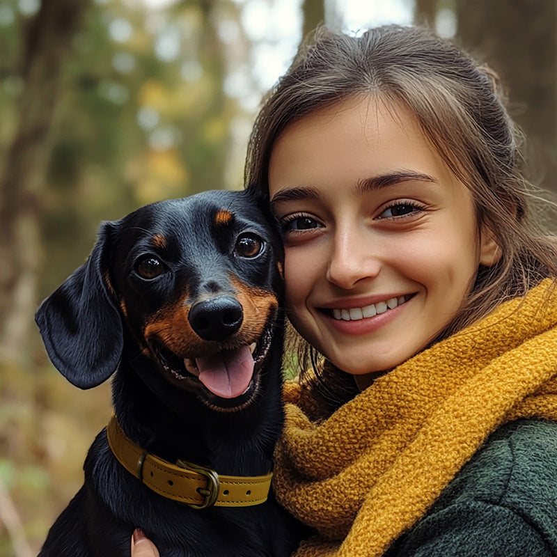 Genuine Full Grain Leather Dog Collar heavy duty Dog Collar for Small Medium Large Dogs adjustable no-pull dog walking collar