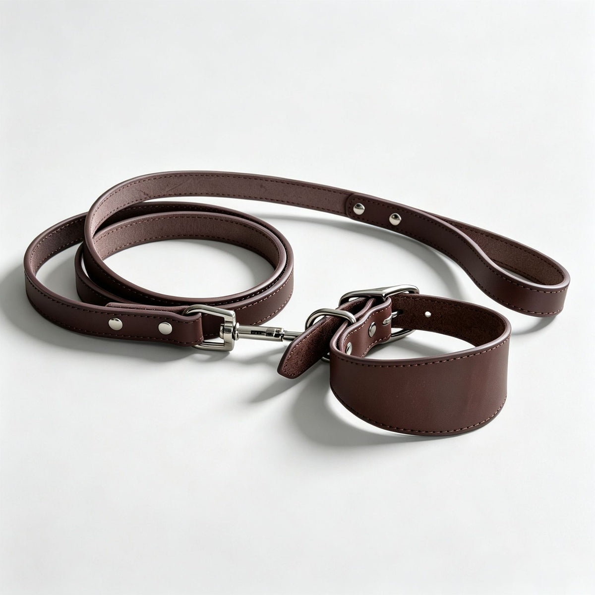 full‑Grain Genuine Leather Dog Collar Wide 4cm 5cm 6cm Adjustable Tapered Collar for Greyhound Whippet Sighthound Long Neck Dogs