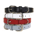 Genuine Cowhide Leather Dog Collar Adjustable Walking Collar for small to Medium Dogs no-pull heavy duty pet collar