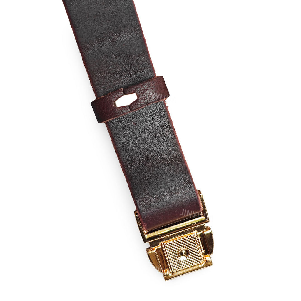 Genuine Leather Dog Collar with Quick Release Metal Buckle and D Ring Adjustable Heavy Duty Real Leather Pet Collar for Small Medium Dogs