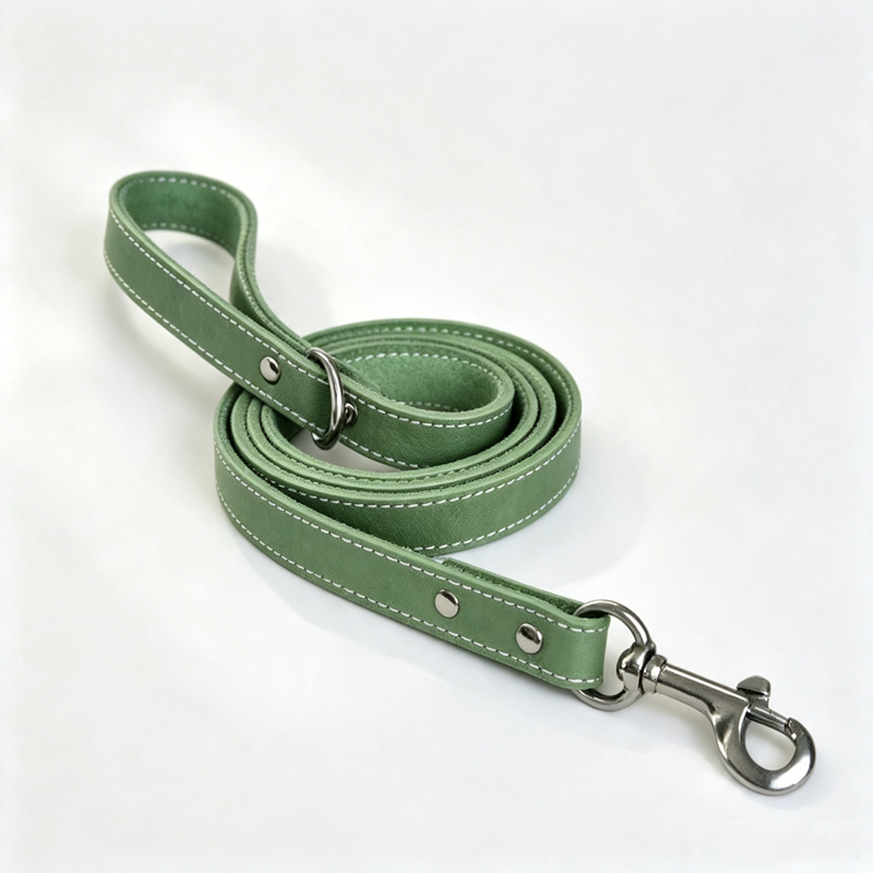 Genuine Leather Dog Leash 1.5m (5ft) Heavy‑Duty full grain Leather dog Walking Leash with Solid Brass Hardware