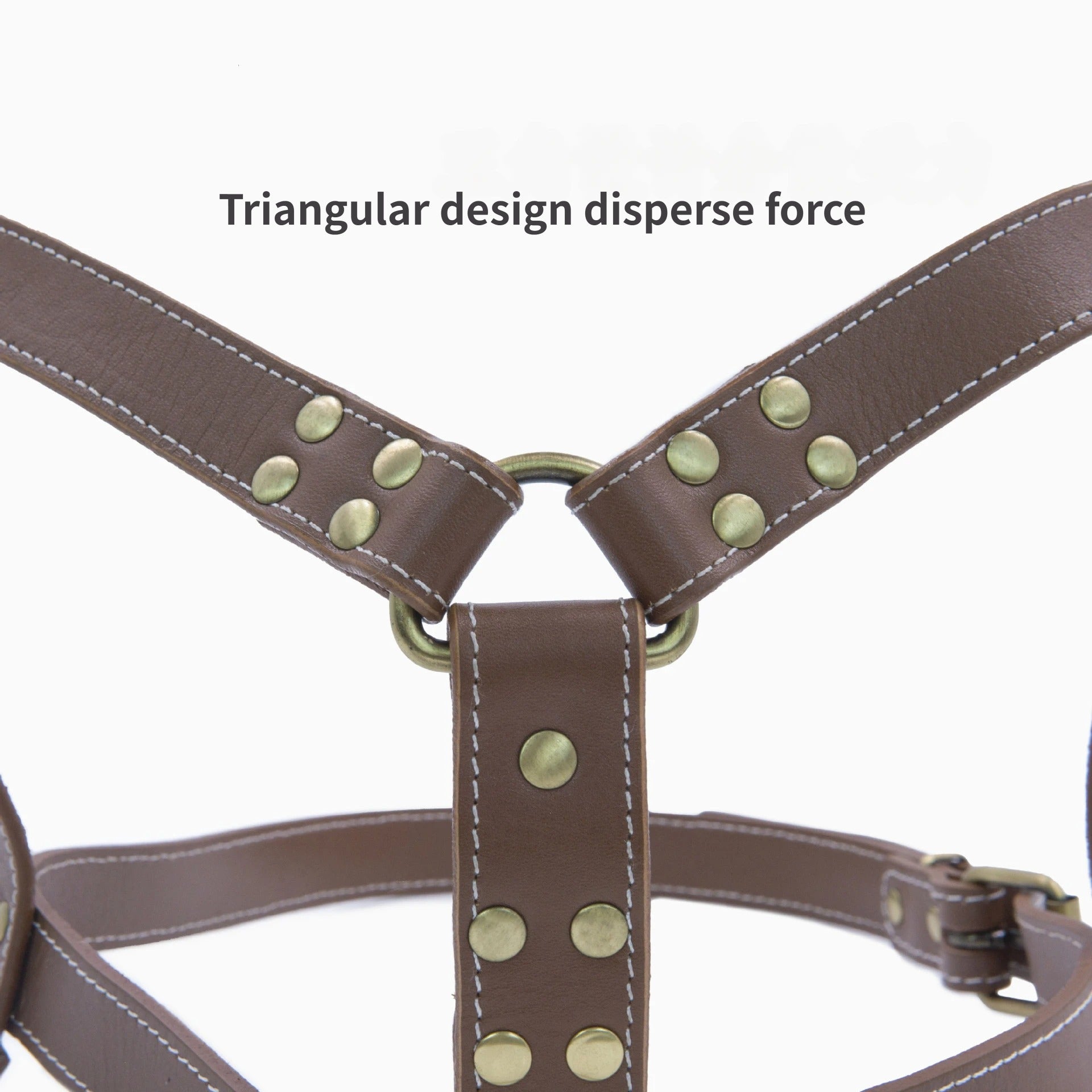 genuine leather harness for for Sled Dogs Adjustable Heavy Duty Pet Vest Harness Full-Grain Cowhide vest harness with 3 D-Rings