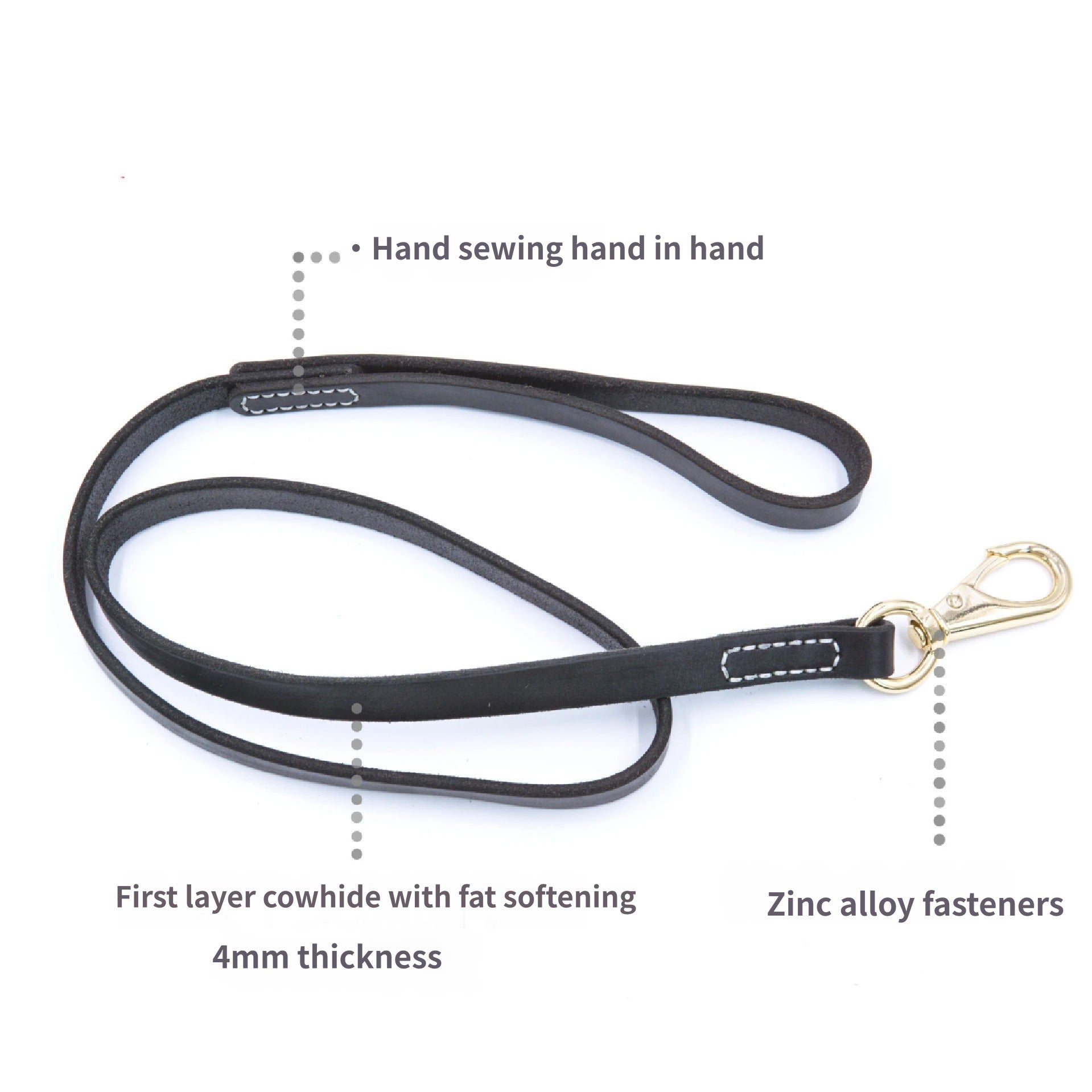 classic Genuine Leather Dog Leash Heavy Duty Soft Real Leather Puppy walking Leash for Small Medium Large Dogs