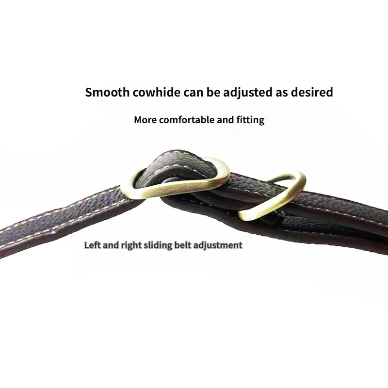 Full Grain Genuine Leather Dog Collar Smooth Glossy Cowhide Pet Collar with Quick Release Metal Buckle Adjustable dog collar