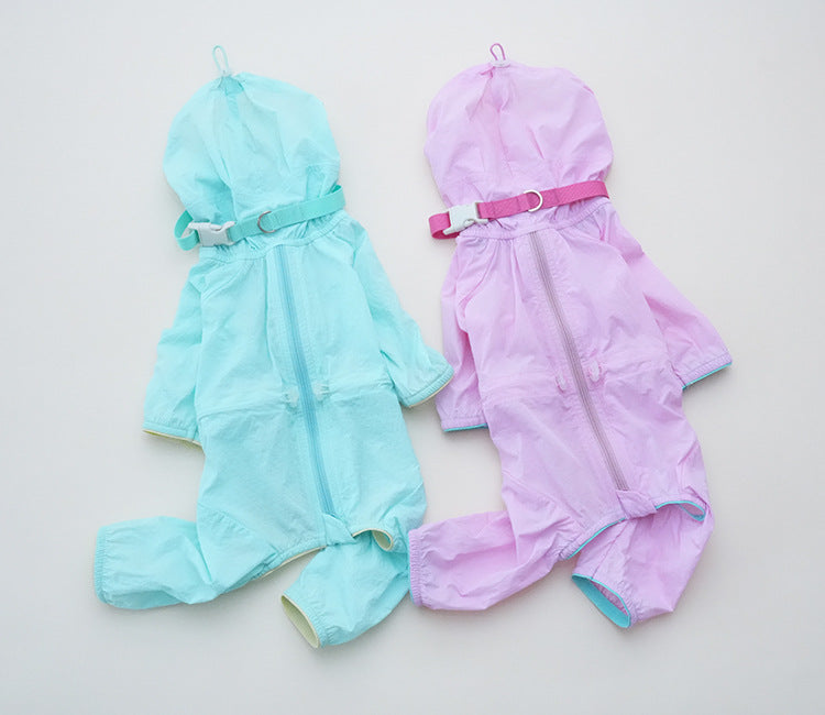 Dog Summer Lightweight Sun Protection Four-Legged Jumpsuit Breathable Thin Outdoor Windproof Dog Coat Full Body Cover Pet Clothes for Small Medium Puppies