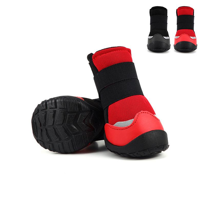 Breathable Non-Slip Dog Boots Dog Shoes with Adjustable Straps & Reflective Strip Outdoor Walking Hiking Paw Protectors