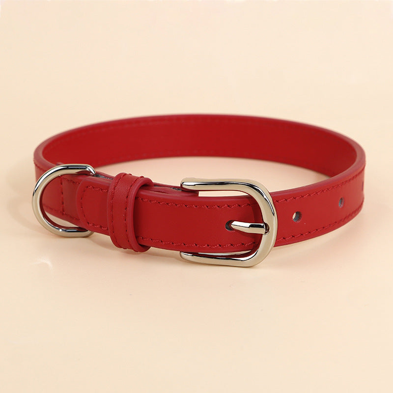 Genuine Cowhide Leather Dog Collar Adjustable Walking Collar for small to Medium Dogs no-pull heavy duty pet collar