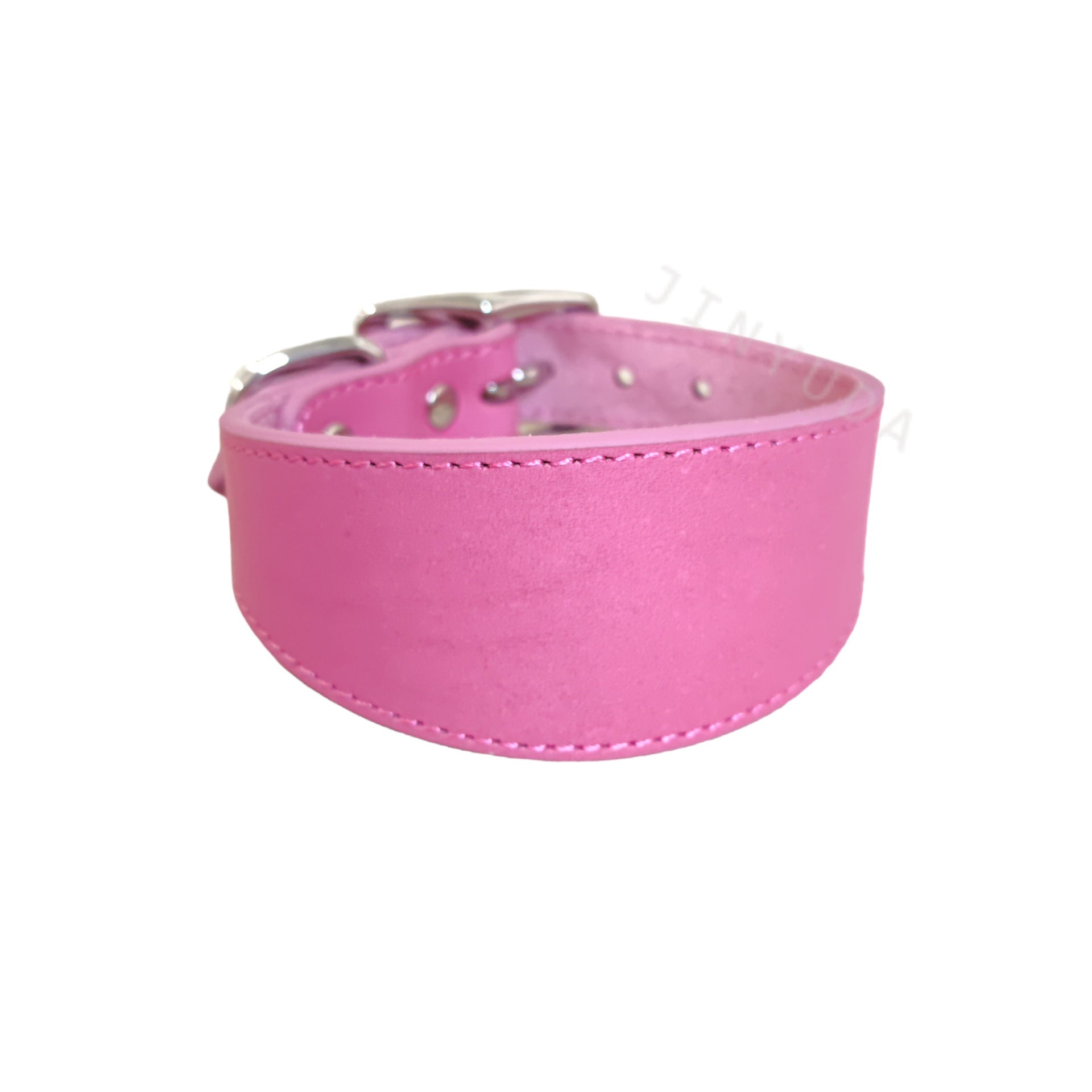 Wide Cowhide Leather Dog Collar Adjustable Heavy Duty Anti-Pull Shock Resistant Collar Soft Wide Neck Collar for Greyhound Whippet Long Neck Breeds