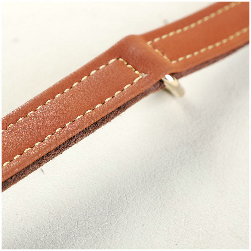 Genuine Full‑Grain leather Dog Collar Thickened Full‑Stitched pet collar for Medium Large dogs Heavy‑Duty Adjustable dog Collar