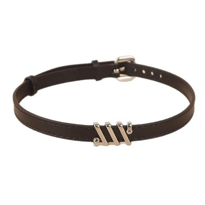 Genuine Leather Cat Collar Adjustable Soft Cow Leather Kitten Collar with Cute Metal Charms Comfortable Pet Collar for Small Cats Kittens Daily Walking