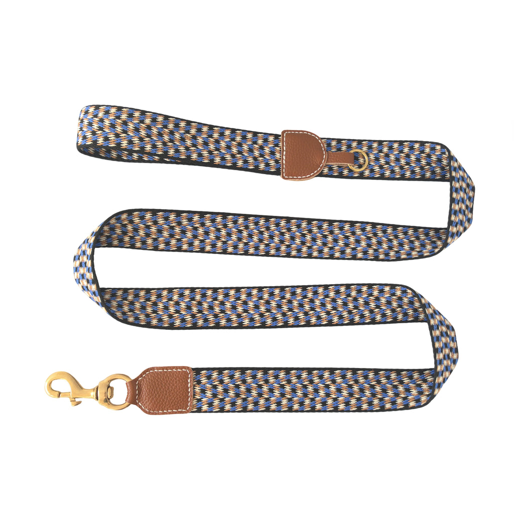 3.8cm Wide Genuine Leather webbing Dog Collar Bohemian Braided Woven Dog Collar and leash Adjustable Soft Leather Pet Collar
