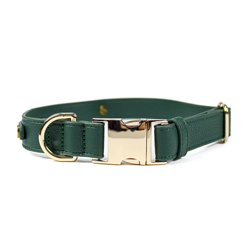 handmade Genuine Leather Dog Collar Cowhide no pull Pet Collar with Quick Release buckle Adjustable heavy duty dog collar