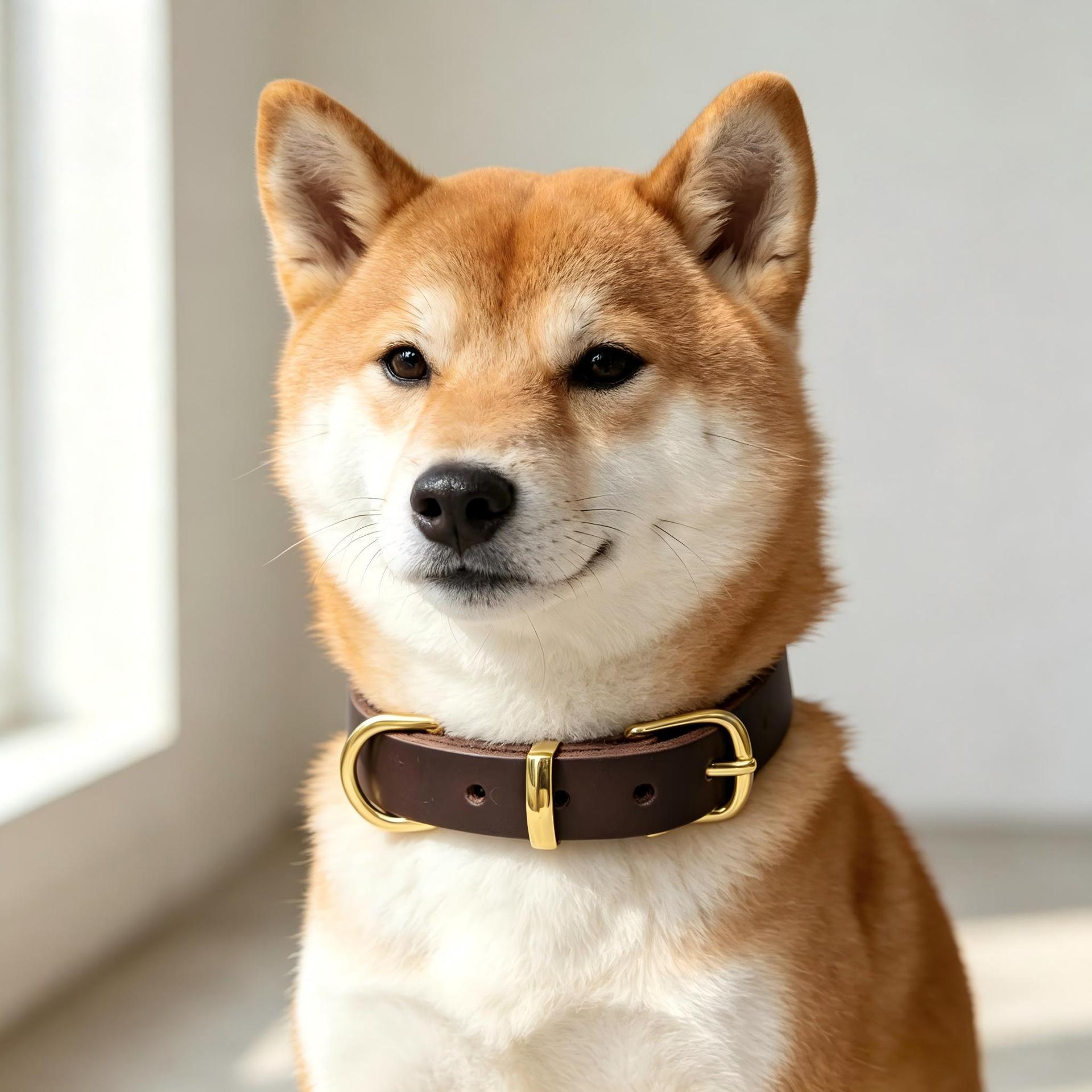 Genuine classic Leather Dog Collar Adjustable Heavy Duty Pet walking Collar Soft Dog Collars for Small Medium Large dogs