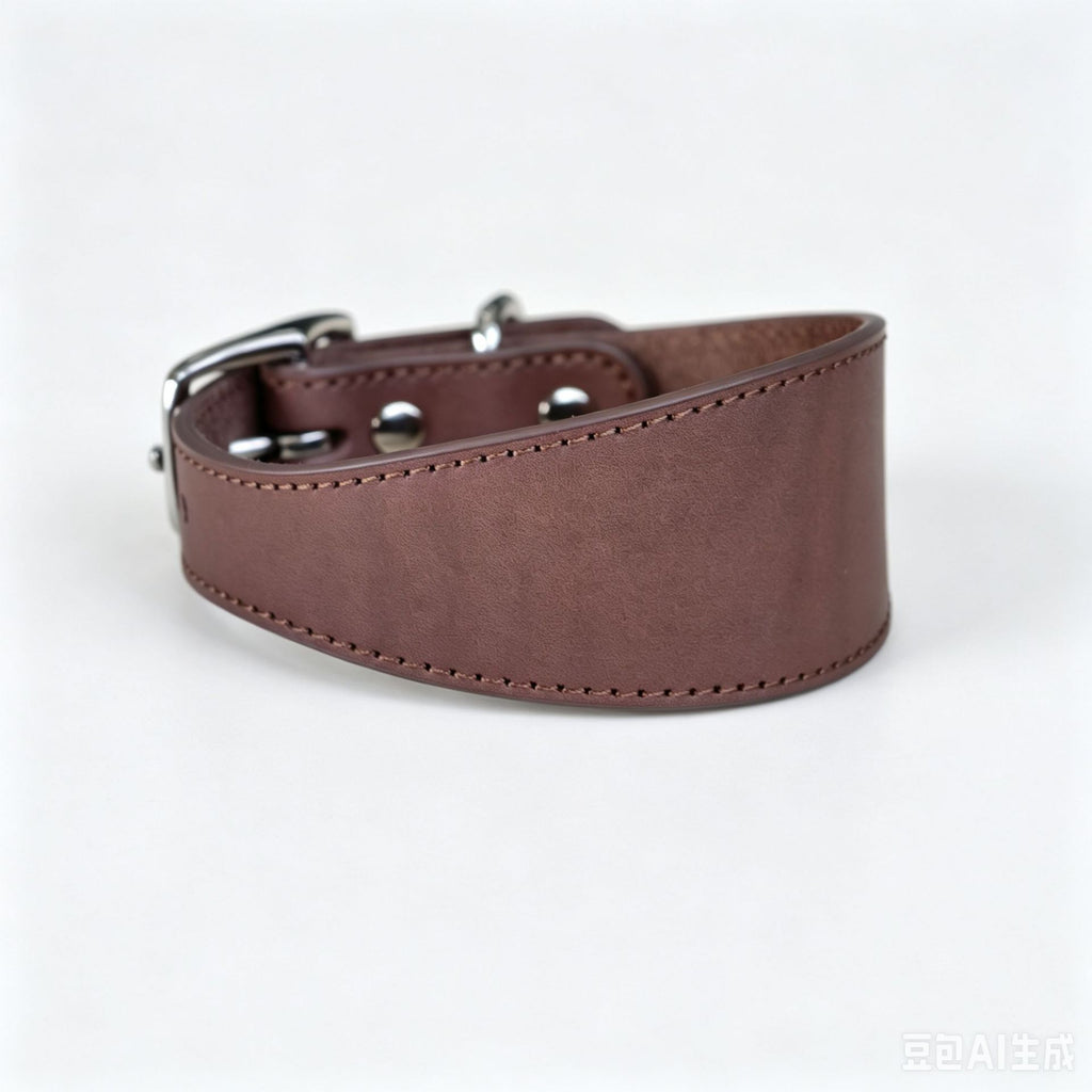full‑Grain Genuine Leather Dog Collar Wide 4cm 5cm 6cm Adjustable Tapered Collar for Greyhound Whippet Sighthound Long Neck Dogs
