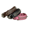 Genuine Leather Spiked Dog Collar Anti Bite Wide Studded Pet Collar for pitbull Bulldog full Grain leather wide dog collar