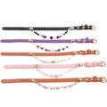 The collar strap is crafted from soft PU leather, adorned with beads made of genuine natural crystal.