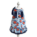 Floral Cotton Dog Dress Ruffle Rhinestone Bow Puppy Clothes Cute Summer Party Outfit for Small Medium Girl Dogs Teacup Chihuahua Yorkie