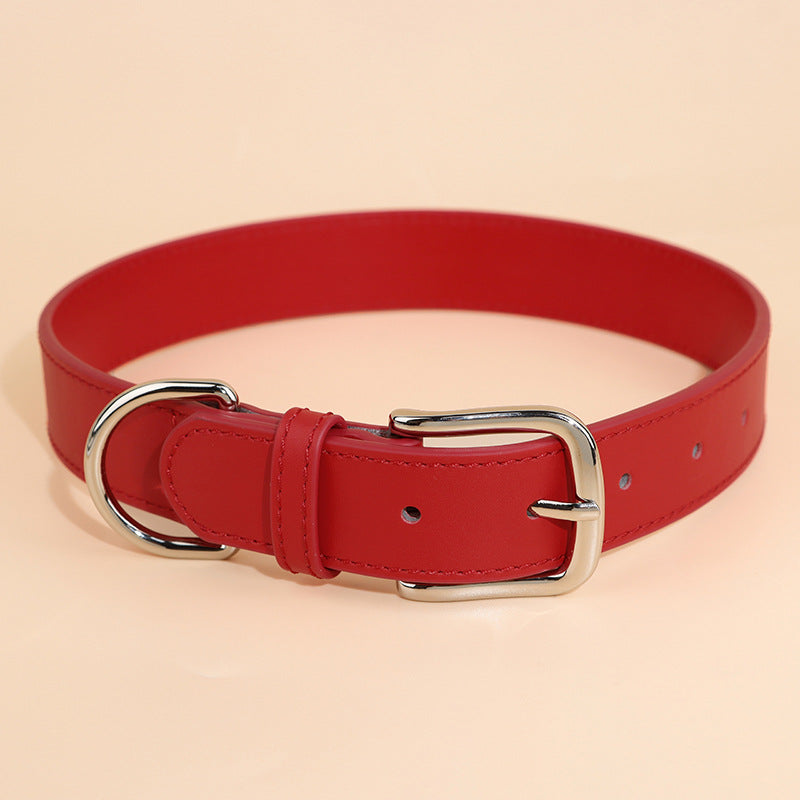 3cm wide Genuine Leather Dog Collar Adjustable Walking Collar for small to Medium Dogs no-pull heavy duty pet collar
