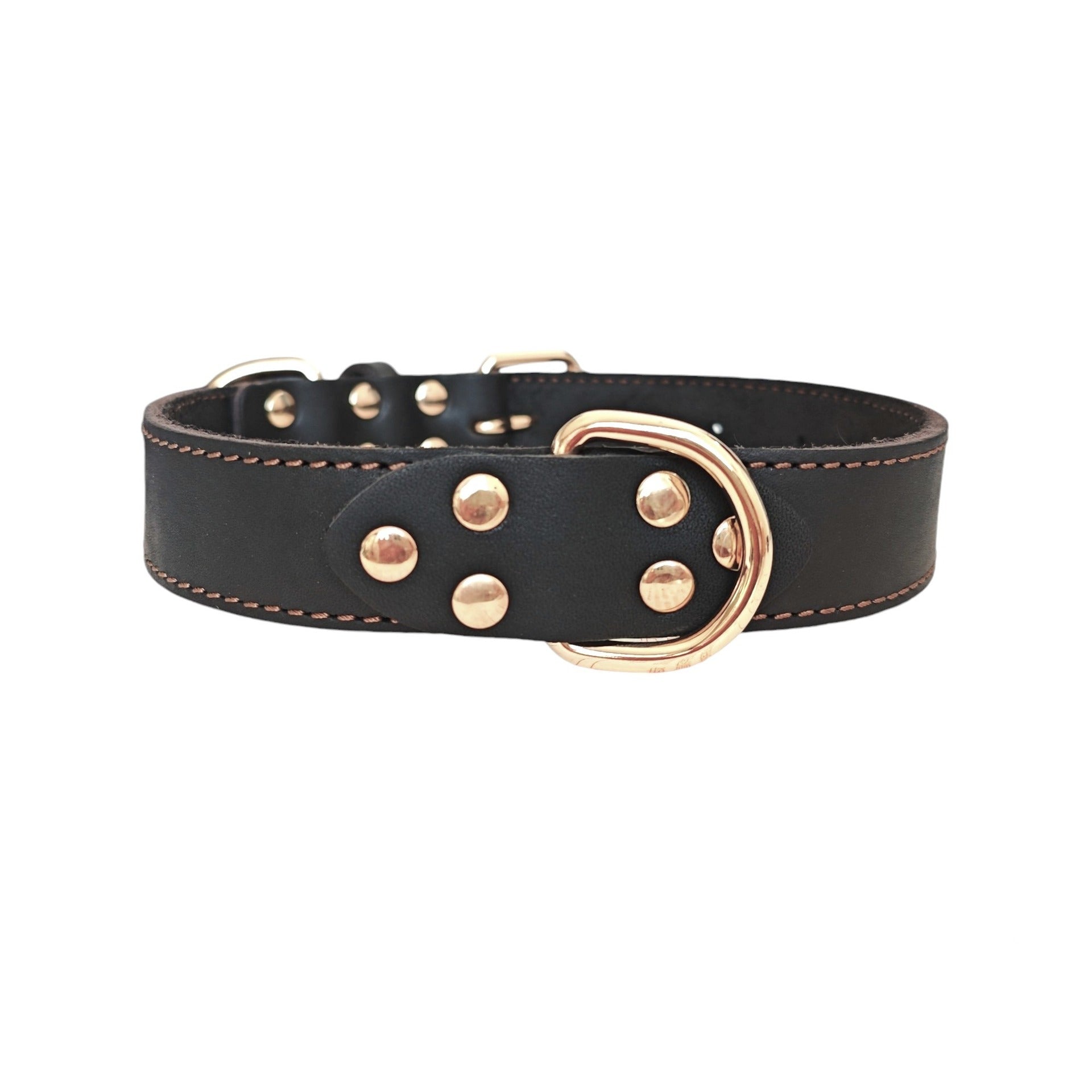Genuine Leather Dog Collar with Solid Brass Buckle Classic Heavy Duty Anti Pull dog Walking Collar adjustable Pet Collar for Daily Dog Walking Training