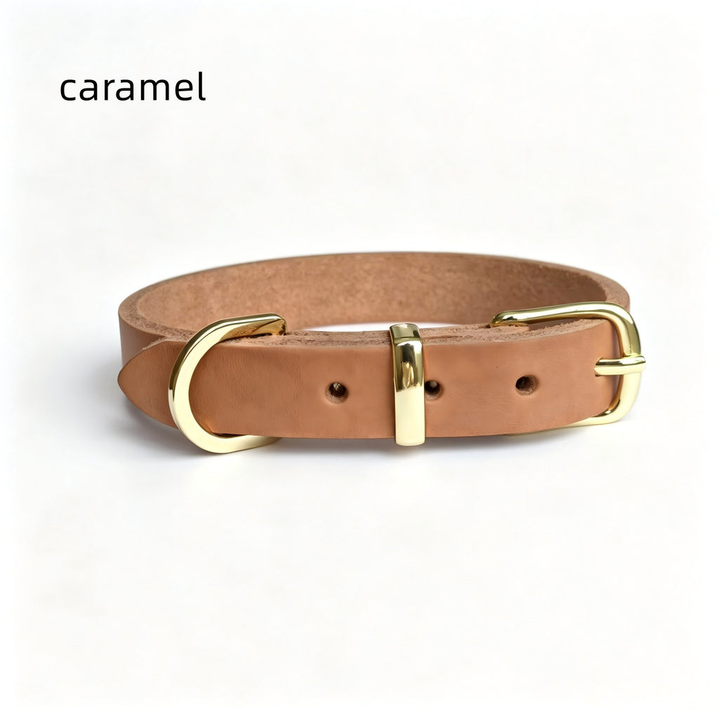 Genuine classic Leather Dog Collar Adjustable Heavy Duty Pet walking Collar Soft Dog Collars for Small Medium Large dogs