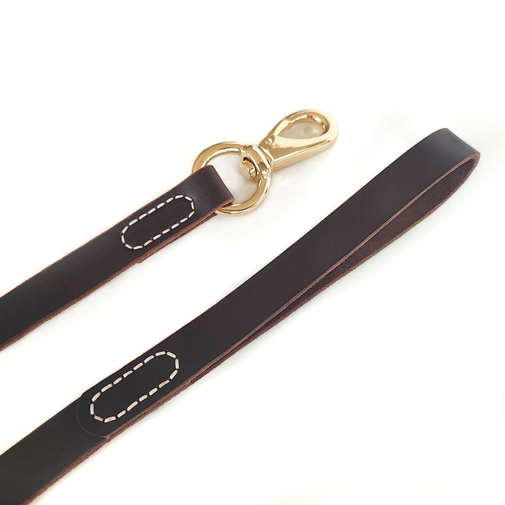 classic Genuine Leather Dog Leash Heavy Duty Soft Real Leather Puppy walking Leash for Small Medium Large Dogs