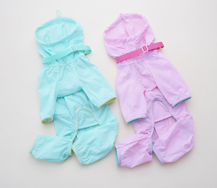 Dog Summer Lightweight Sun Protection Four-Legged Jumpsuit Breathable Thin Outdoor Windproof Dog Coat Full Body Cover Pet Clothes for Small Medium Puppies