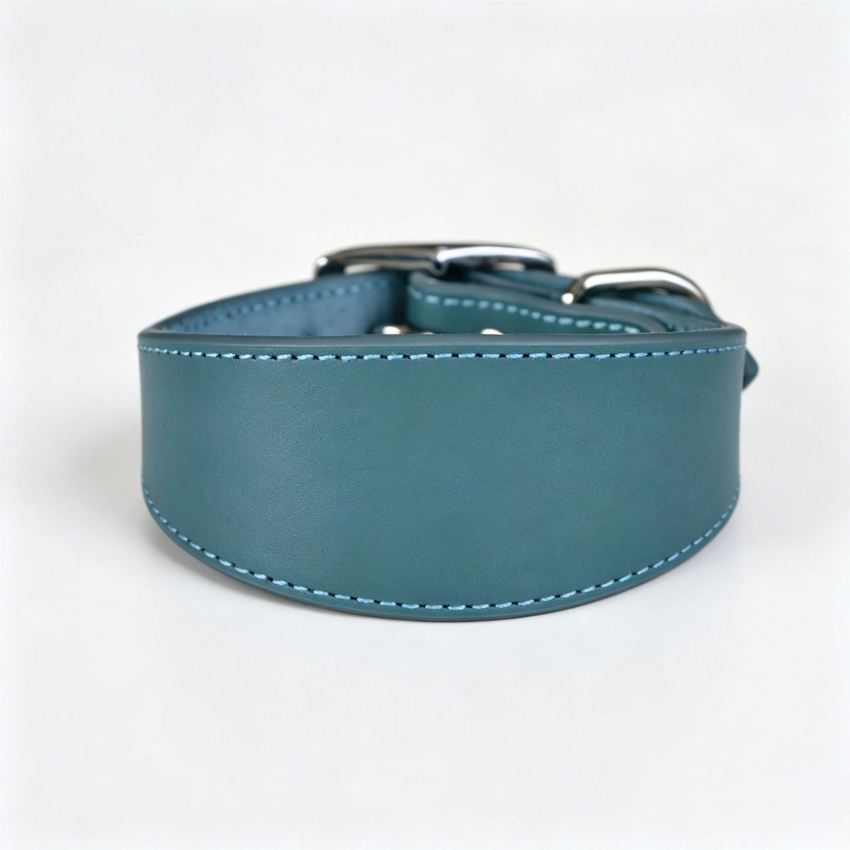 full‑Grain Genuine Leather Dog Collar Wide 4cm 5cm 6cm Adjustable Tapered Collar for Greyhound Whippet Sighthound Long Neck Dogs