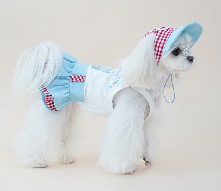 Dog cotton Princess Skirt Clothes Breathable Sleeveless Puppy Suspender dress Layered Ruffle Tutu Dress for Chihuahua Maltese