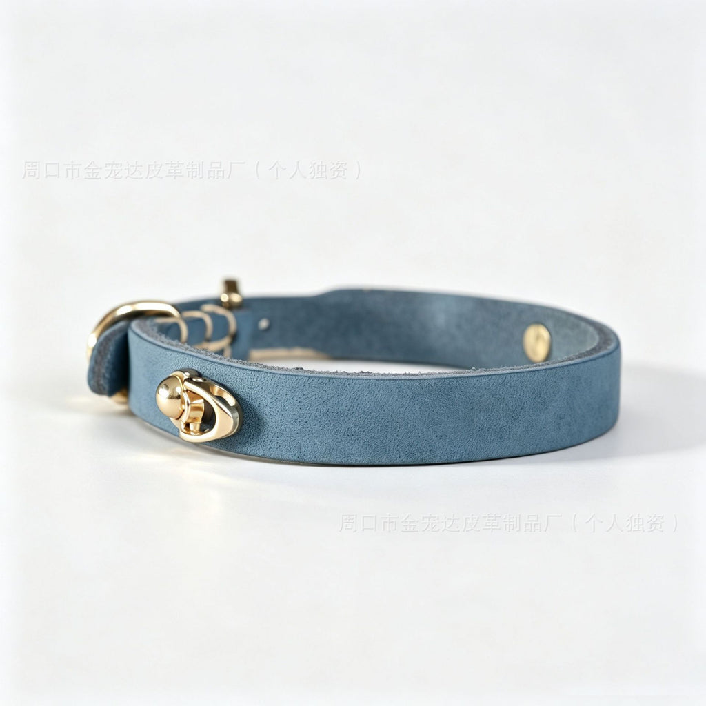 Genuine Full Grain Leather Dog cat Collar Adjustable DIY Pet Collar with clasp adjustable heavy duty no-pull dog walking collar