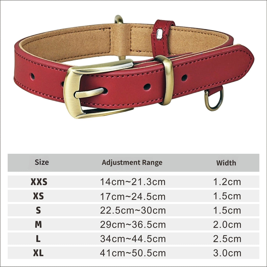 Genuine Full Grain Leather Dog Collar heavy duty Dog Collar for Small Medium Large Dogs adjustable no-pull dog walking collar