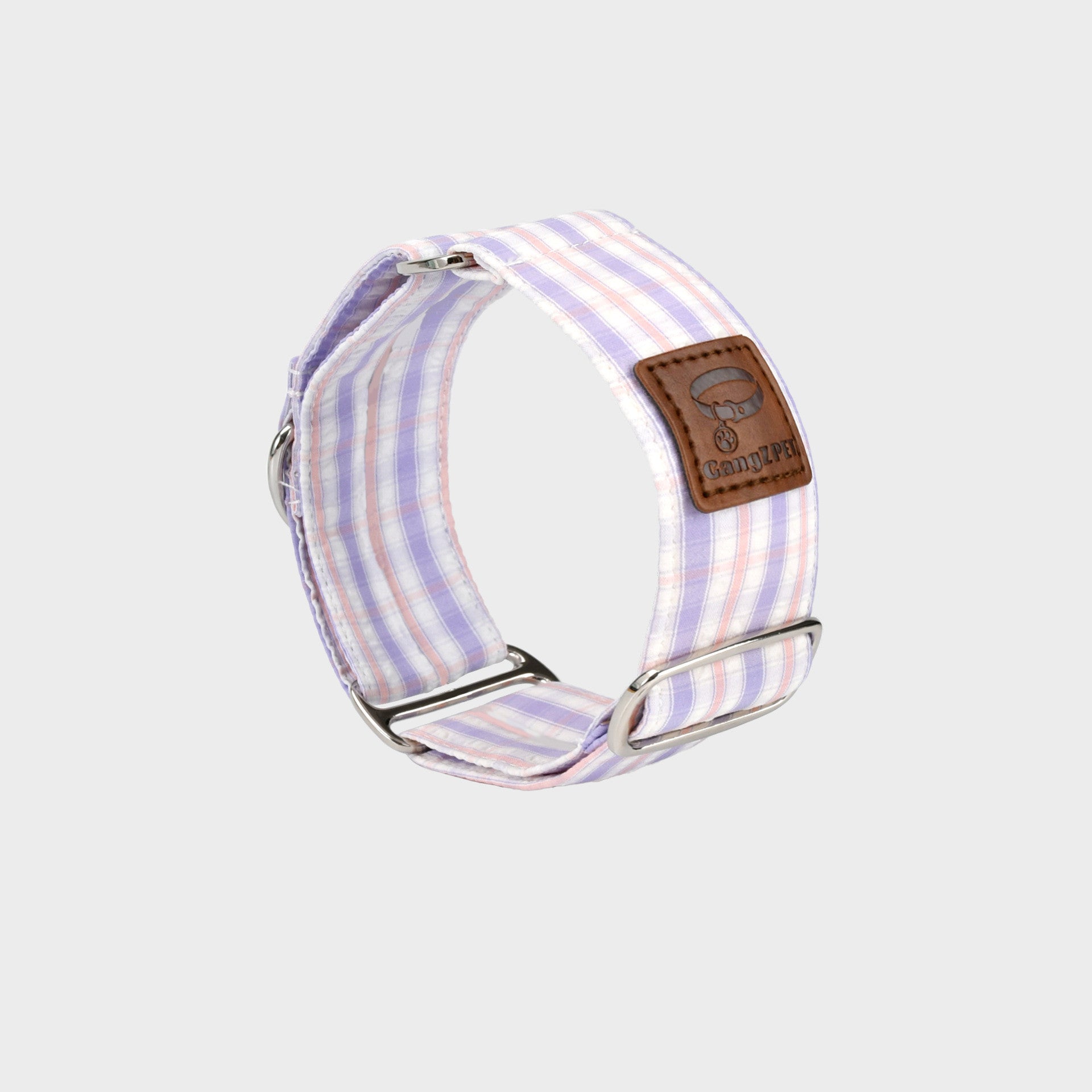4cm wide Gingham Plaid Martingale Dog Collar No Pull Anti-Escape Training Collar for Whippet Italian Greyhound Sighthounds