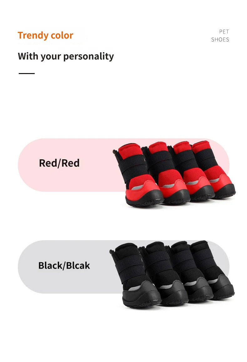 Breathable Non-Slip Dog Boots Dog Shoes with Adjustable Straps & Reflective Strip Outdoor Walking Hiking Paw Protectors