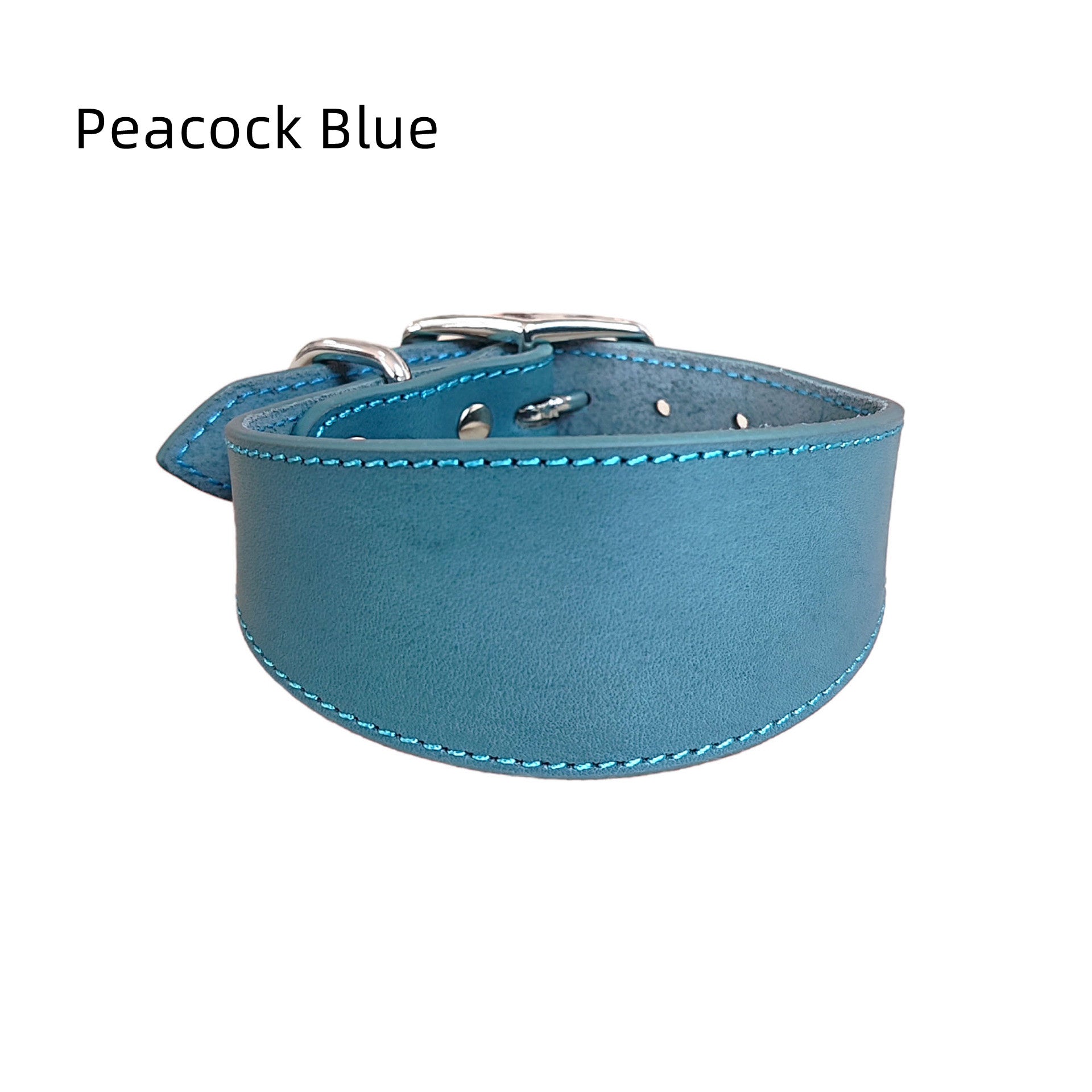 Wide Cowhide Leather Dog Collar Adjustable Heavy Duty Anti-Pull Shock Resistant Collar Soft Wide Neck Collar for Greyhound Whippet Long Neck Breeds