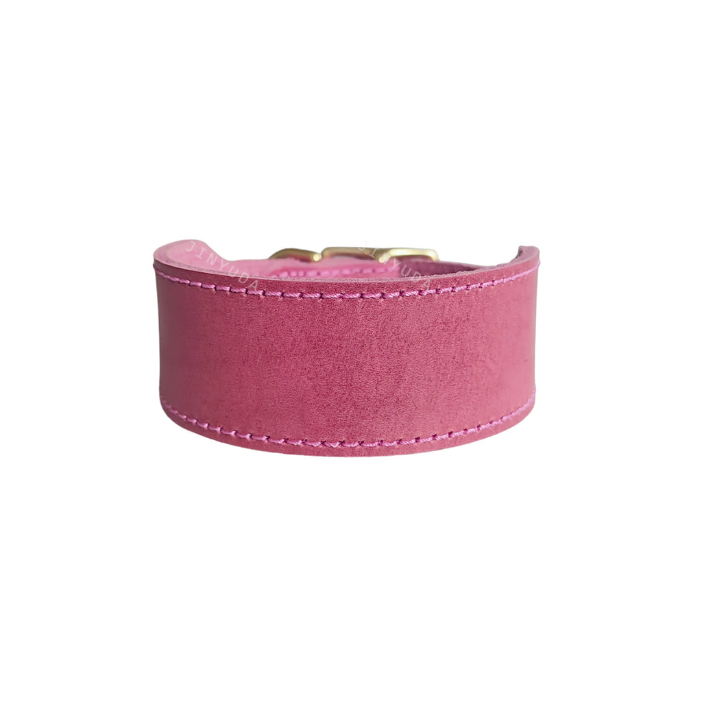 Genuine Full‑Grain leather Dog Collar 5cm wide Thickened pet collar for Medium Large dogs Heavy‑Duty Adjustable dog Collar