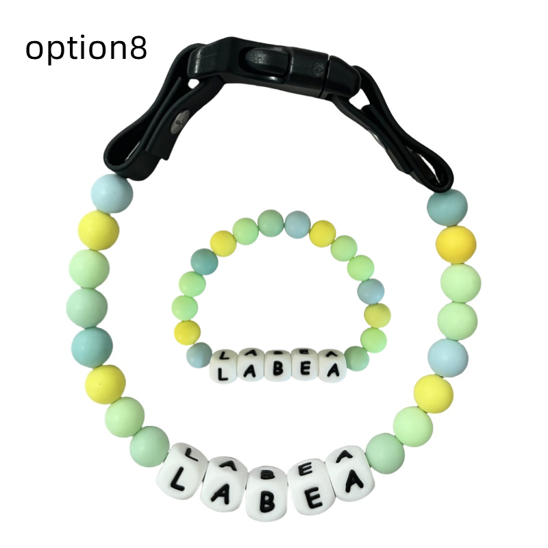 pet Beaded Name collar with friendship bracelet set Custom dog Collar with Beads DIY Name Dog necklace dog Pearl Beaded Collar