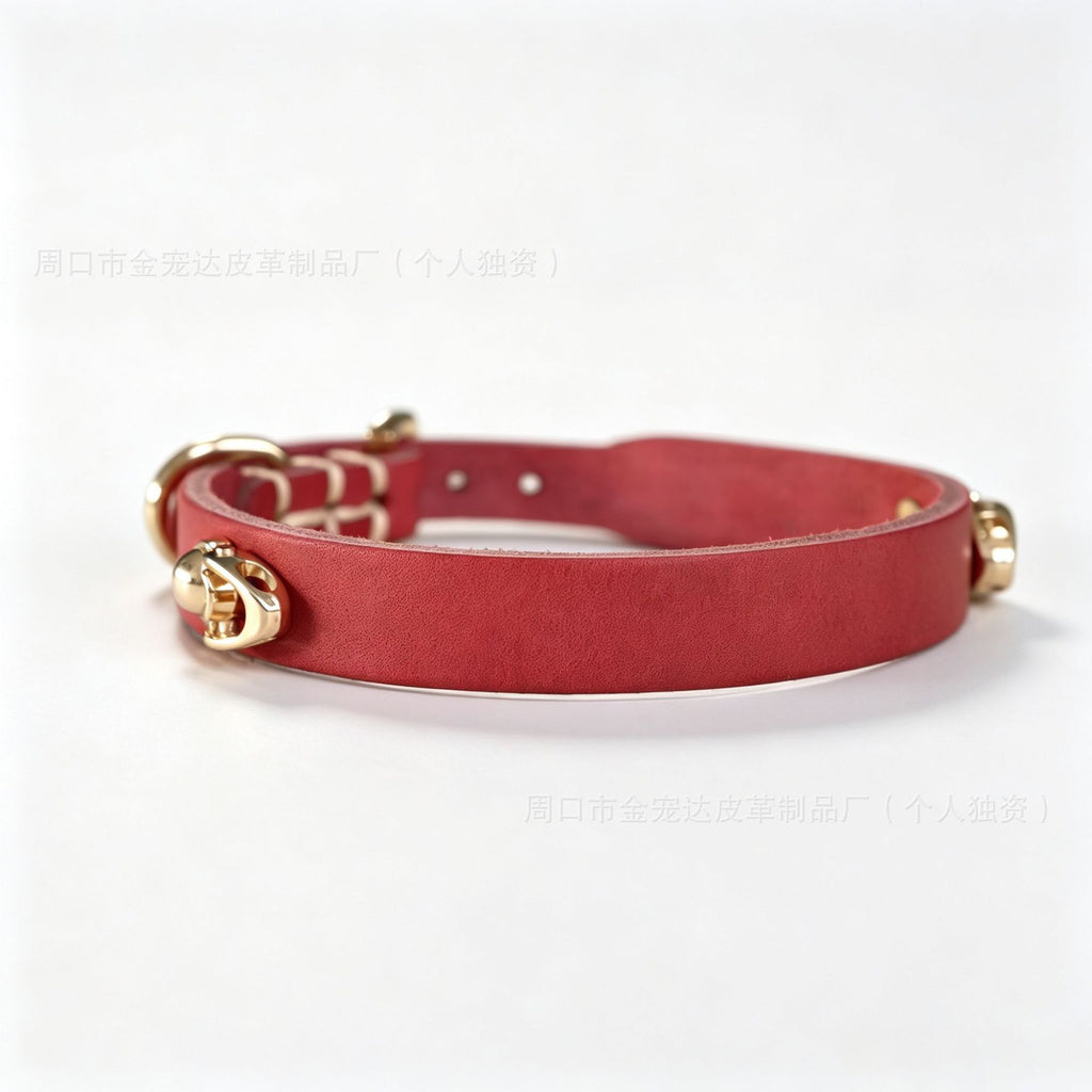 Genuine Full Grain Leather Dog cat Collar Adjustable DIY Pet Collar with clasp adjustable heavy duty no-pull dog walking collar