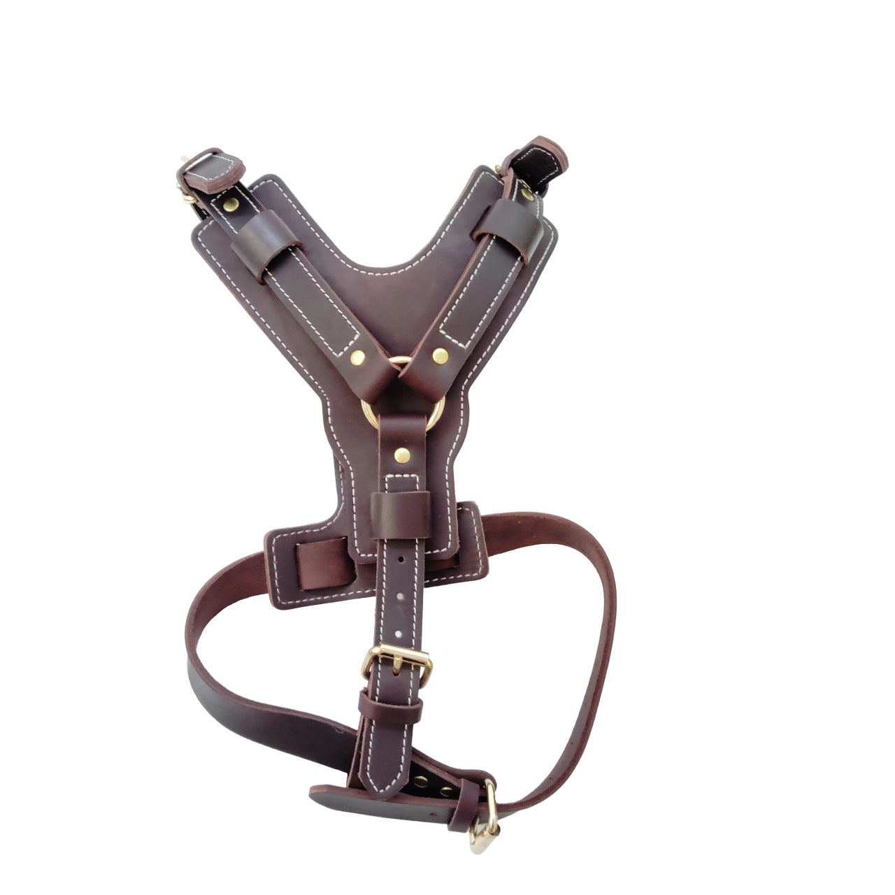 Luxury Genuine Leather Dog Harness Handcrafted Soft Full Grain Leather Pet Vest Harness Adjustable no-pull dog walking harness