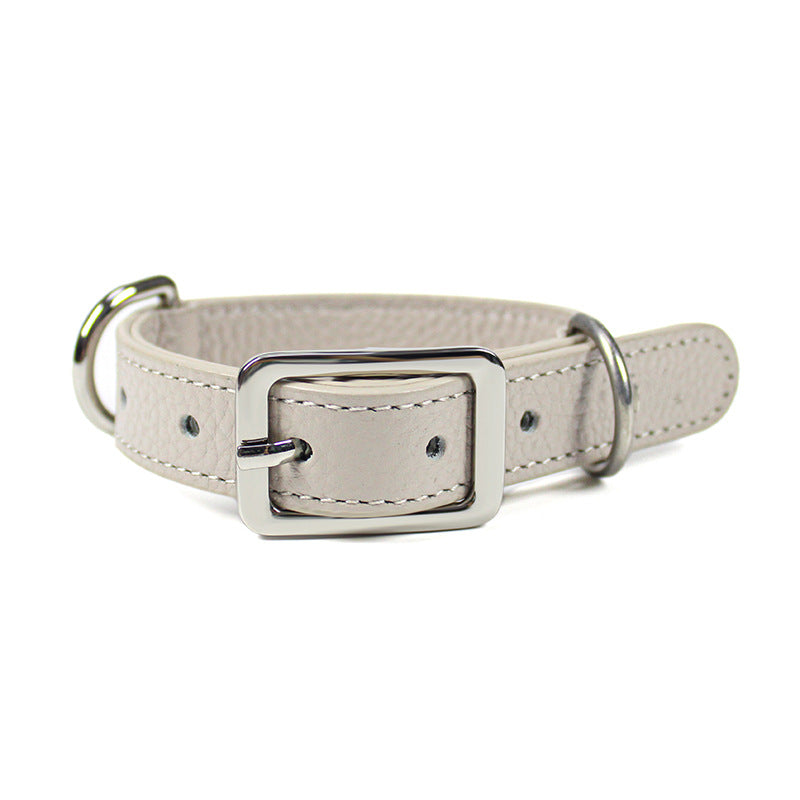 Genuine Leather Dog Collar and Leash Set Soft Real Leather Dog Collar Leash pet heavy duty Walking Leash and collar