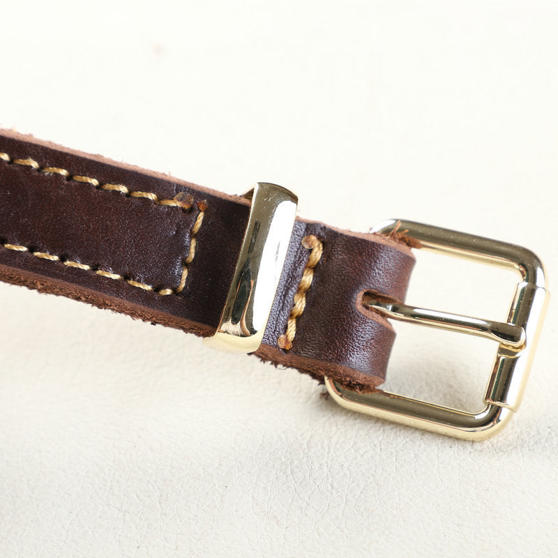 Genuine Full‑Grain leather Dog Collar Thickened Full‑Stitched pet collar for Medium Large dogs Heavy‑Duty Adjustable dog Collar