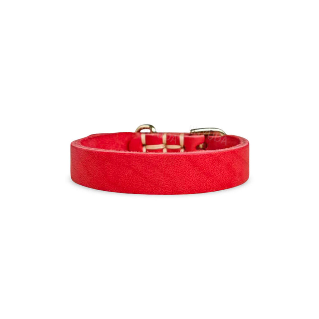 Genuine Top-Grain Cowhide Leather Dog Collar Adjustable Heavy Duty Durable Leather Collar Shock Resistant Anti-Pull for Small Medium Large Dogs Multiple Vibrant Colors Available
