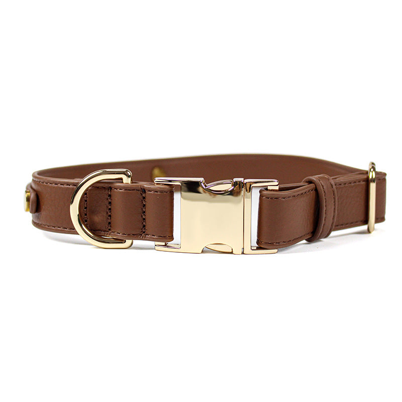 handmade Genuine Leather Dog Collar Cowhide no pull Pet Collar with Quick Release buckle Adjustable heavy duty dog collar