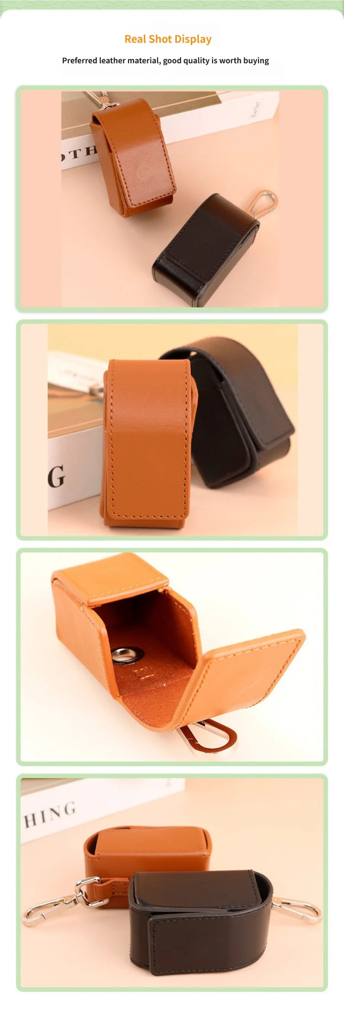 enuine Leather Dog Poop Bag Holder Premium Luxury Pet Waste Bag Dispenser Leather Puppy Poop Bag Carrier for Dog Collar Leash