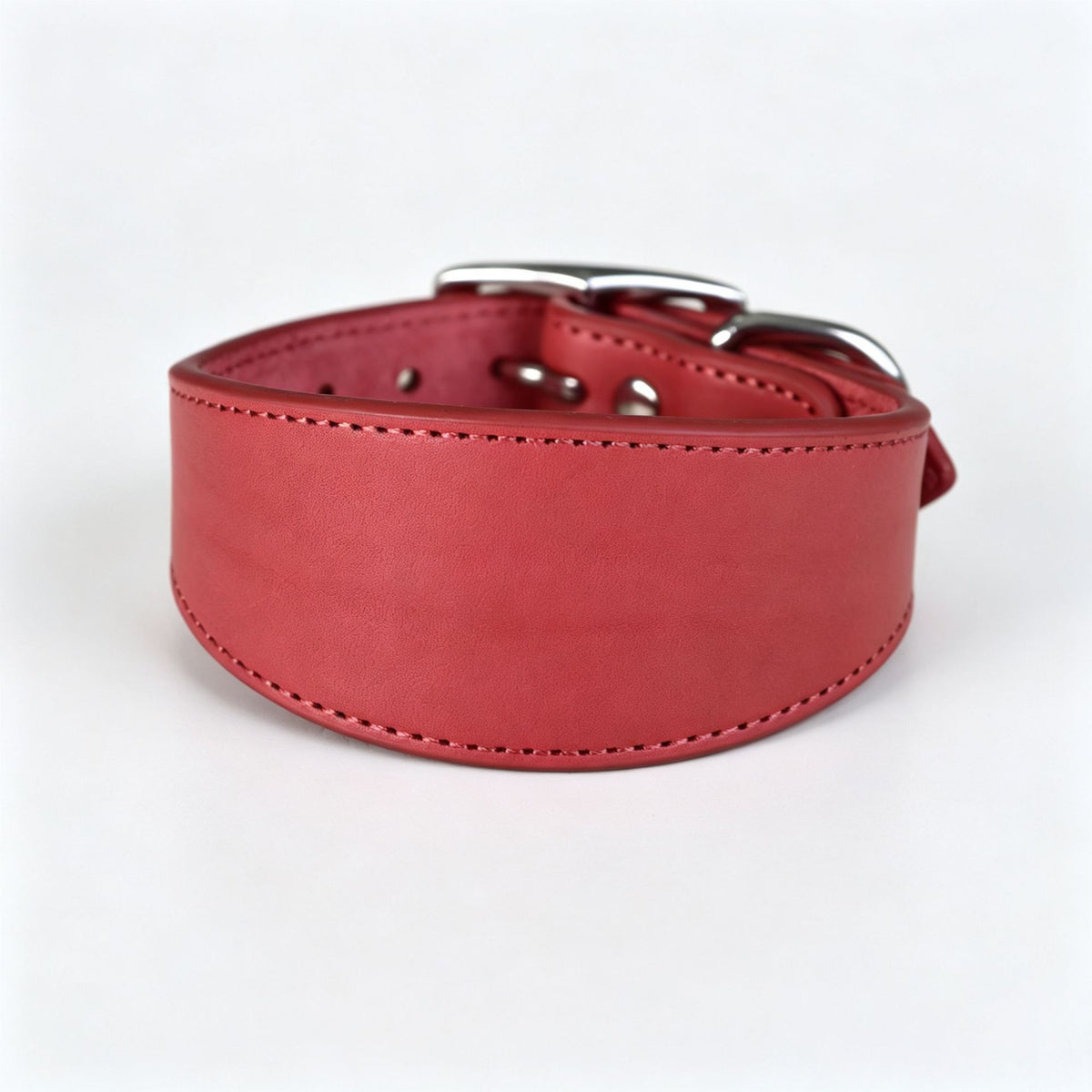 full‑Grain Genuine Leather Dog Collar Wide 4cm 5cm 6cm Adjustable Tapered Collar for Greyhound Whippet Sighthound Long Neck Dogs